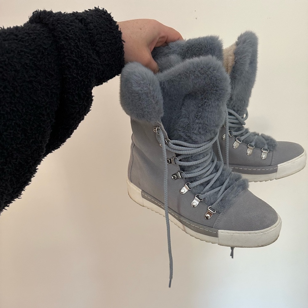 Cecelia New York Winter Boots Fur Baby Blue